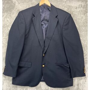 Alan Flusser Men's Blazer Jacket Size 46R‎ Navy Sport Coat 4 Button Sleeve